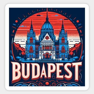 Budapest Travel Retro Poster Sticker